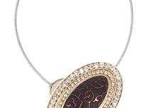 Подхват на магните ОВАЛ, корпус зол., середина коричн. узор